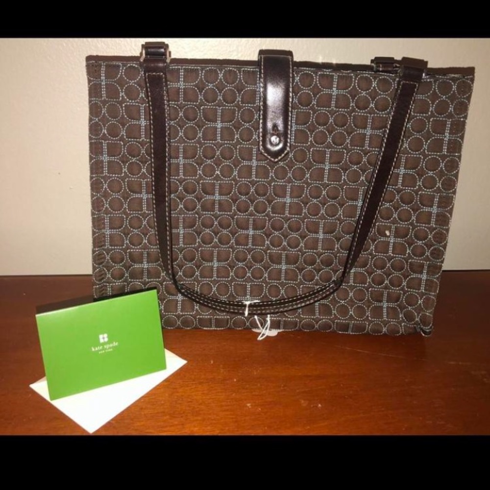 Kate Spade Brown Tote Bag with Black Straps